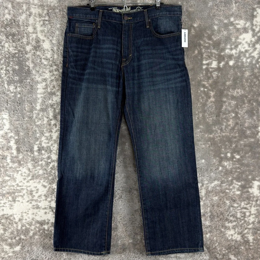 NEW Old Navy Size 36W 30L Straight Leg Denim Jean Pants Casual Button Zip NWT